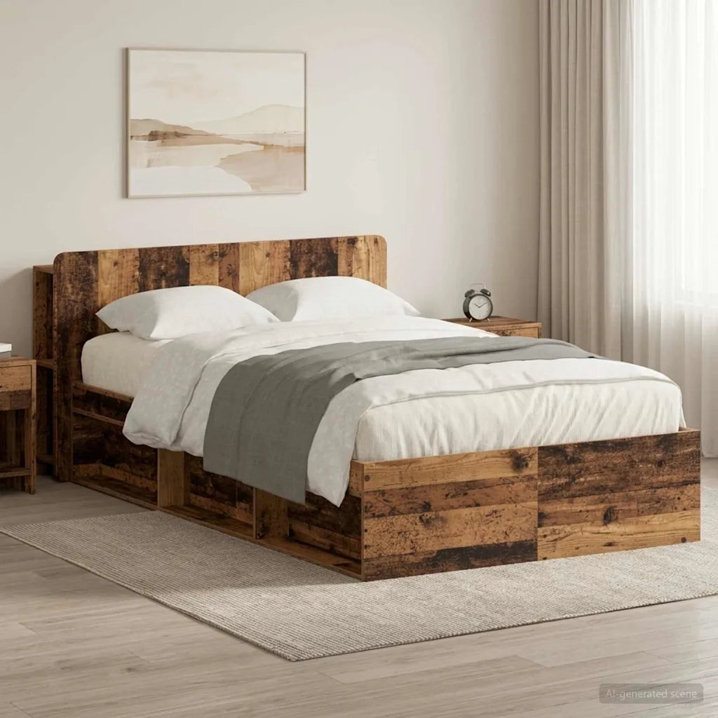 Telaio del letto con storage Legno antico 120 x 190 cm 3433355