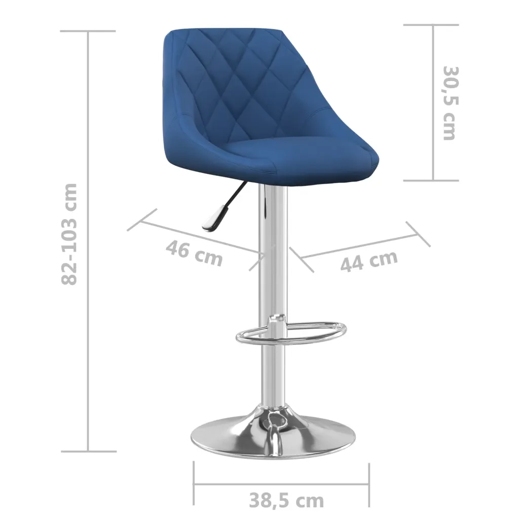 Sgabelli da Bar 2 pz Blu in Velluto cod mxl 56153