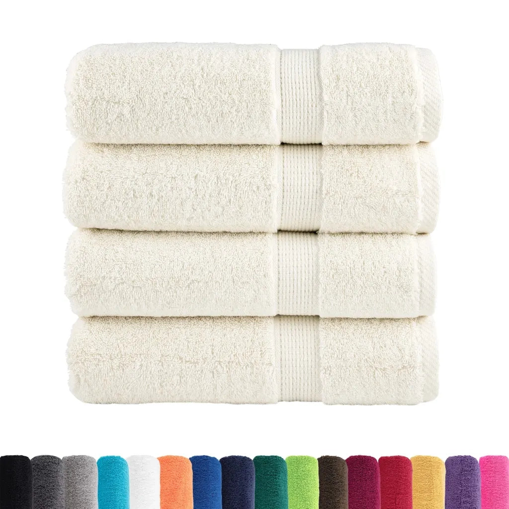 Asciugamani da Doccia SOLUND 4 pz | Teli per bagno Crema 70x140 cm 600 g/m2