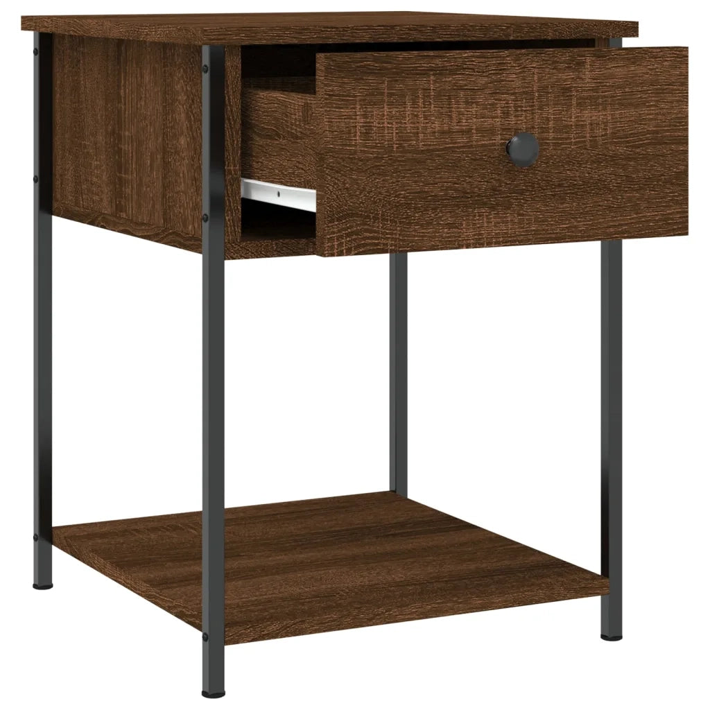 Set di 2 Comodini | Armadio da Notte | Mobiletto da notte Rovere Marrone 44x45x58 cm in Legno Multistrato