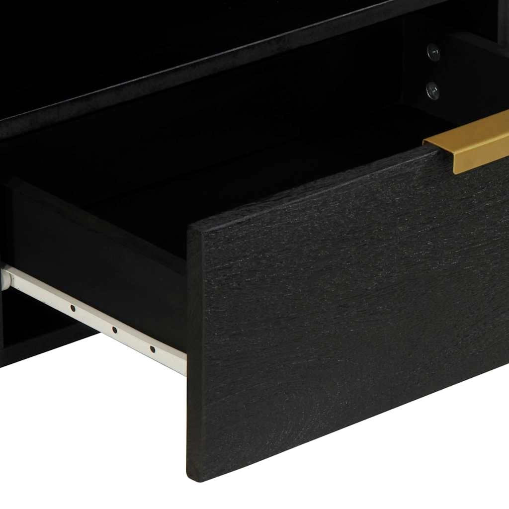 Mobile porta TV con ampio spazio di archiviazione design industriale soggiorno 80 x 33 x 46 cm legno ingegnerizzato nero 02_0057720