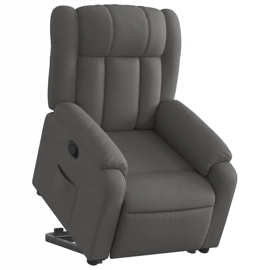 Poltrona | Sedia Relax Alzapersona Reclinabile Grigio Scuro in Tessuto
