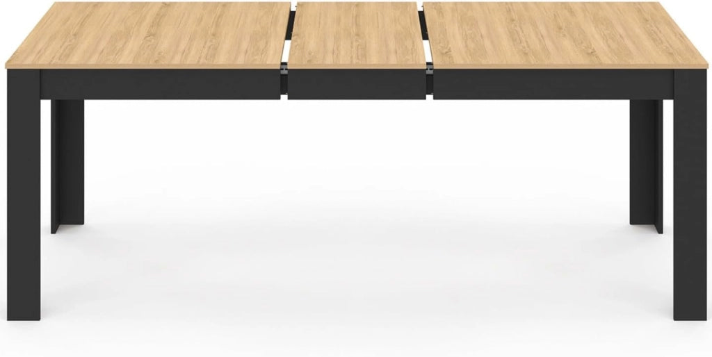 Tavolo da pranzo rettangolare ROZY 4-8 Persone Nero Piano in legno di faggio 160-200 cm