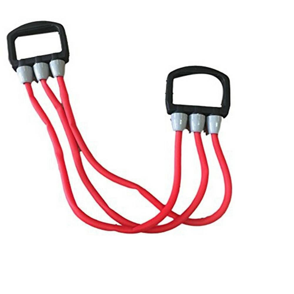 Trade Shop - Estensore Doppia Maniglia Elastico Molla 3 Molle Palestra Sport Fitness Gomma -