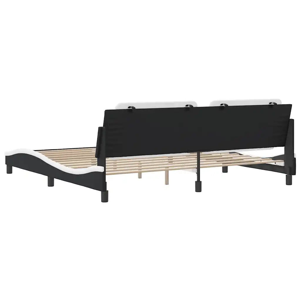 Giroletto senza Materasso Zadar Bianco e Nero 200x200 cm in Similpelle