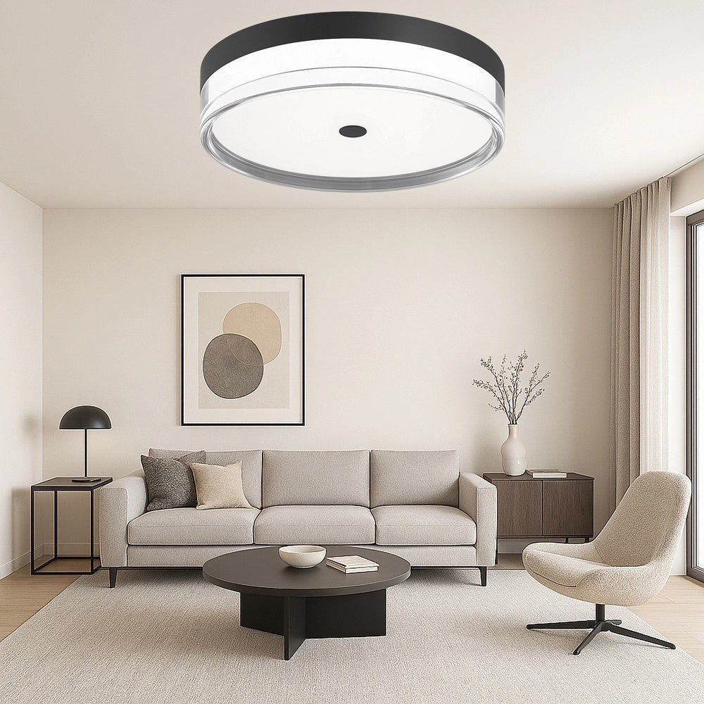 Trade Shop - Plafoniera Led 32w A Soffitto Moderna Tecnologia Cct 3 Tonalità Selezionabili Bl400-3c - Nero