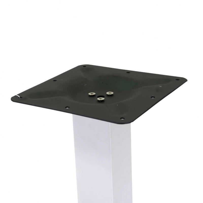 Base tavolo bar acciaio Jamie bianco quadro cm 40x40h110