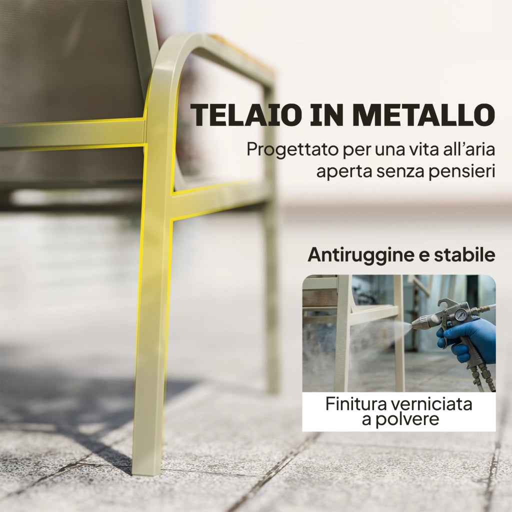 Set Divano da Esterno con Loveseat e 2 Poltrone, Verde