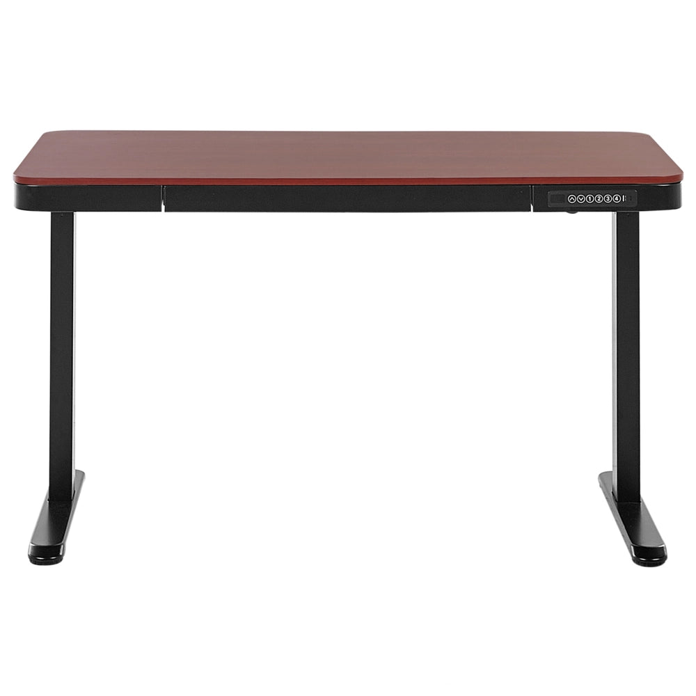 Scrivania elettrica ad altezza regolabile legno scuro e nero 120x60 cm ufficio studio lavoro