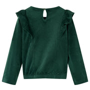 Camicetta da Bambina con Volant Verde Scuro 104 15107