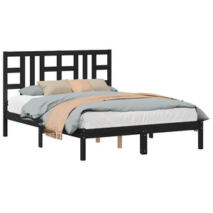 Giroletto Nero in Legno Massello 140x190 cm 3105389