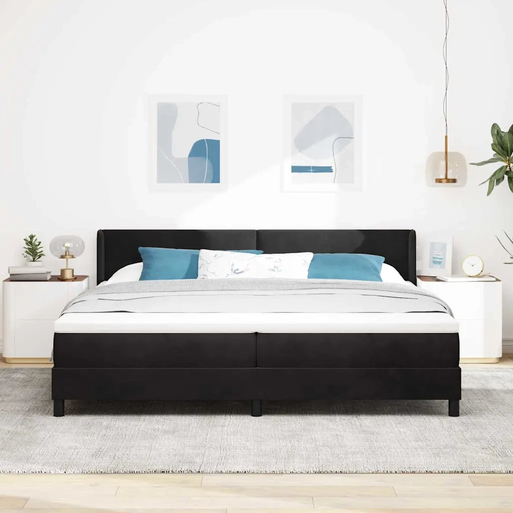 Letto a molle con testiera Nero 200 x 200 cm Velluto 3341488