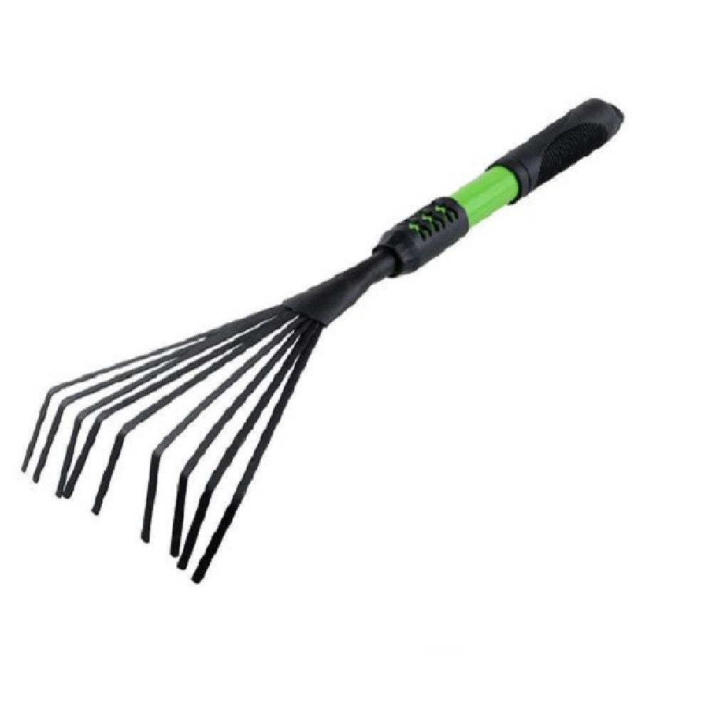 Trade Shop - Rastrello Attrezzo Giardino Per Foglie Manico Con Impugnatura Gommata 53cm 90067 -