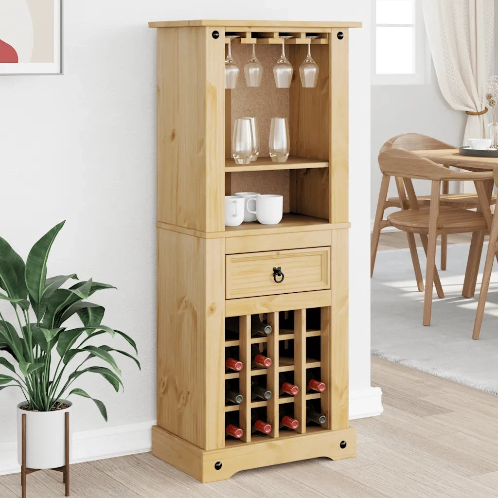 Portabottiglie Vino Corona 56x35x134,5cm Legno Massello di Pino CFW7061636