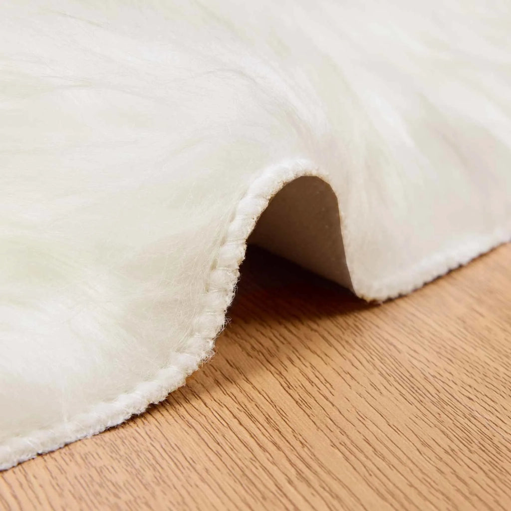 Tappeto in finta TAFALLA Bianco Ø 100 cm Poliestere 42021470