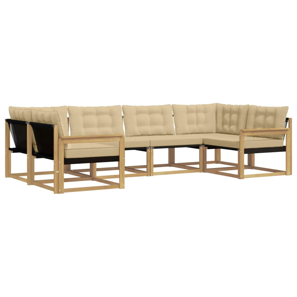 Set di divani da esterno con cuscino 6 pcs Bianco e Beige 3389015
