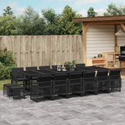 vidaXL Set da Pranzo da Giardino 17 pz con Cuscini Nero in Polyrattan