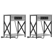 Set di 2 Comodini | Armadio da Notte | Mobiletto da notte Grigio Sonoma 41 x 31 x 51 cm