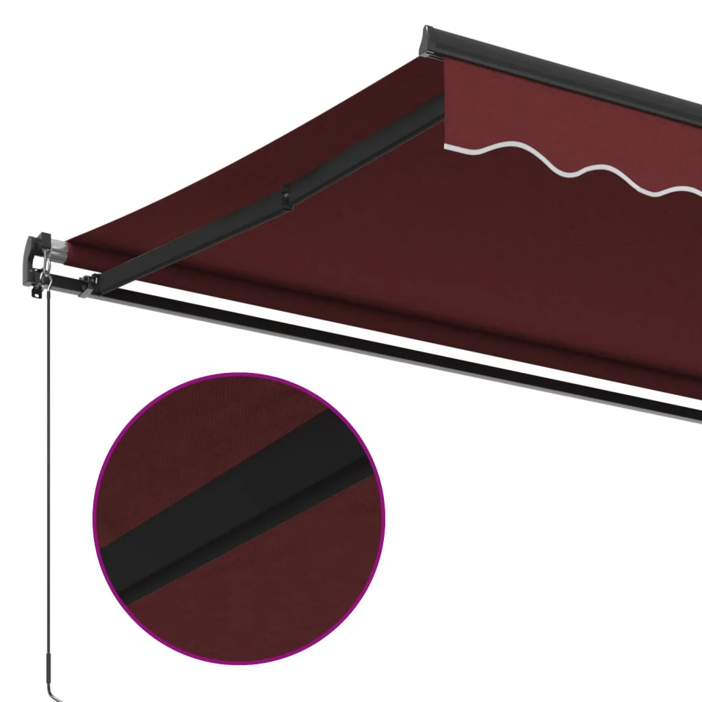 vidaXL Tenda da Sole Retrattile Manuale Bordò 450x350 cm