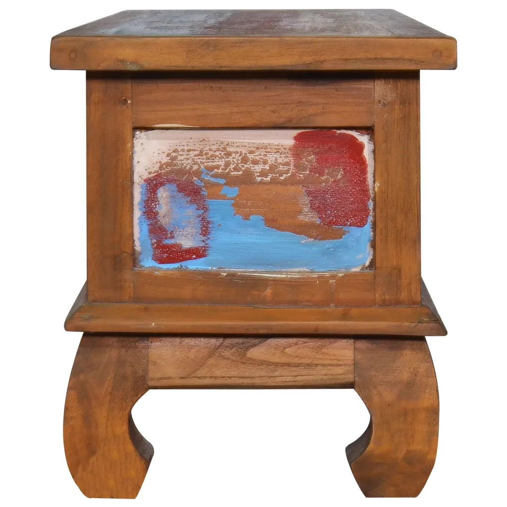 Mobile Porta TV 110x35x40 cm in Legno di Recupero di Teak 289059