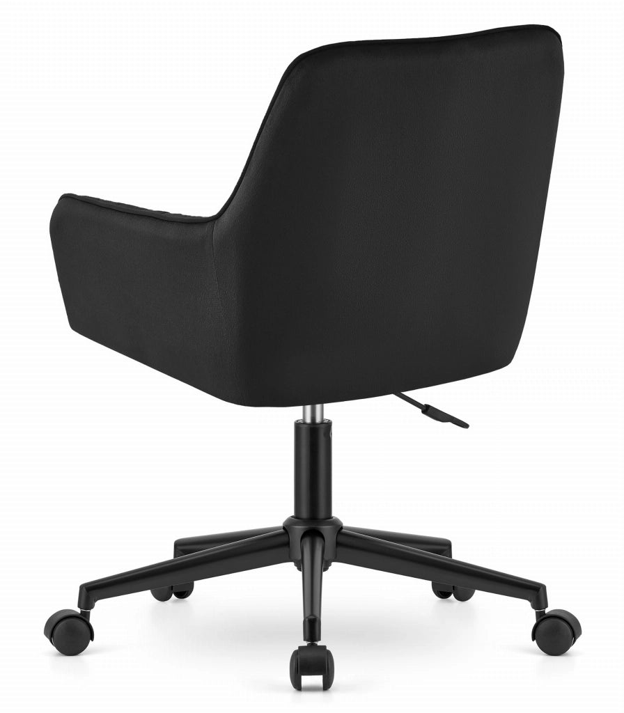 Sedia girevole VALORA ROXY - Design ergonomico moderno in velluto nero
