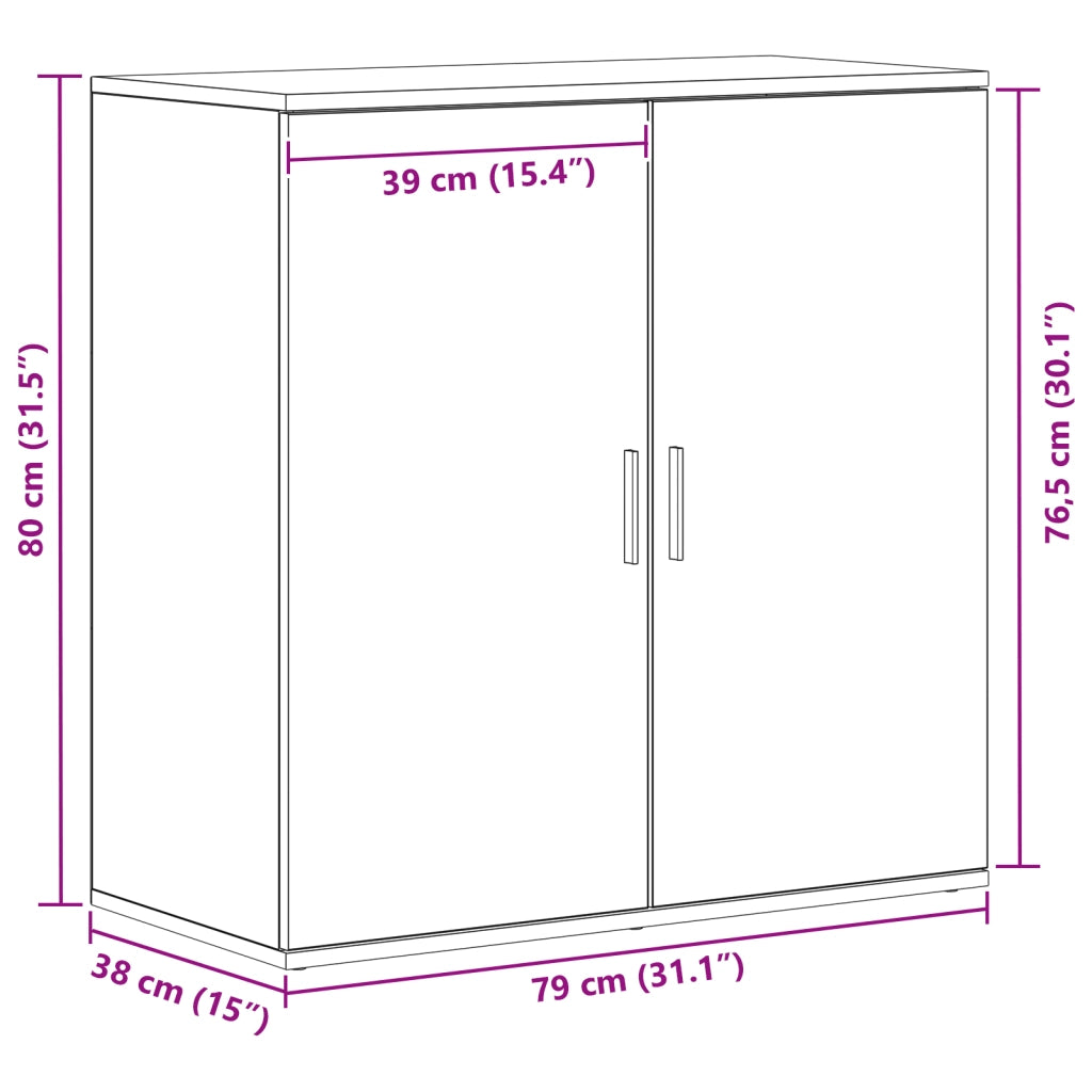 Credenza Rovere artigianale 79 x 38 x 80 cm Legno multistrato 862268