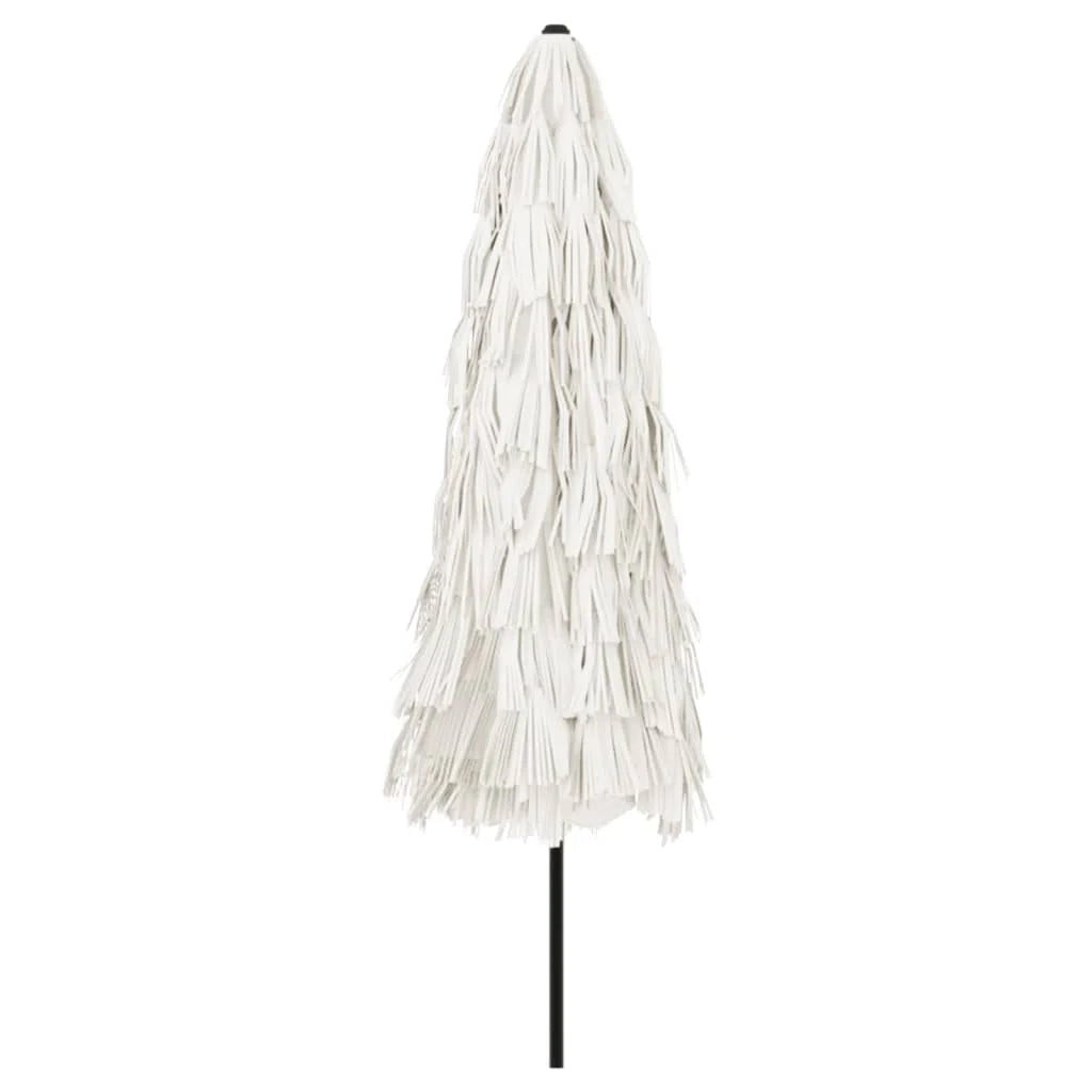 Ombrellone da giardino in poliestere 324 x 324 x 247 cm protezione dal sole e dalla pioggia struttura in acciaio bianco 02_0056407