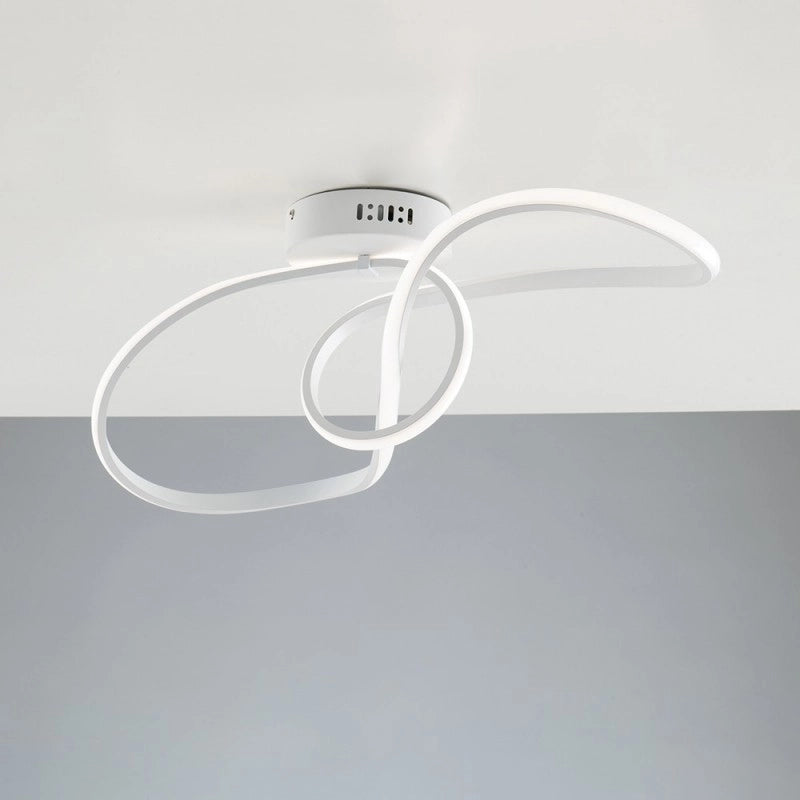 Plafoniera in metallo e alluminio Bianco con LED integrato 68x24x h24 cm