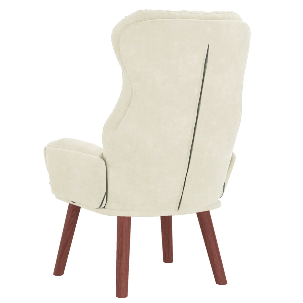 Poltrona Rilassante in Velluto Crema