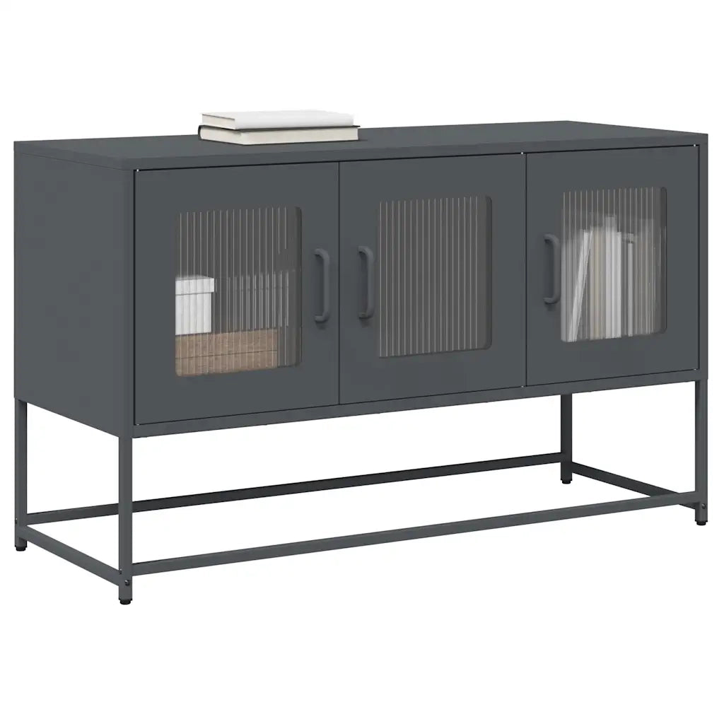 Mobile TV Antracite 100,5x39x60,5 cm Acciaio Laminato a Freddo 853340