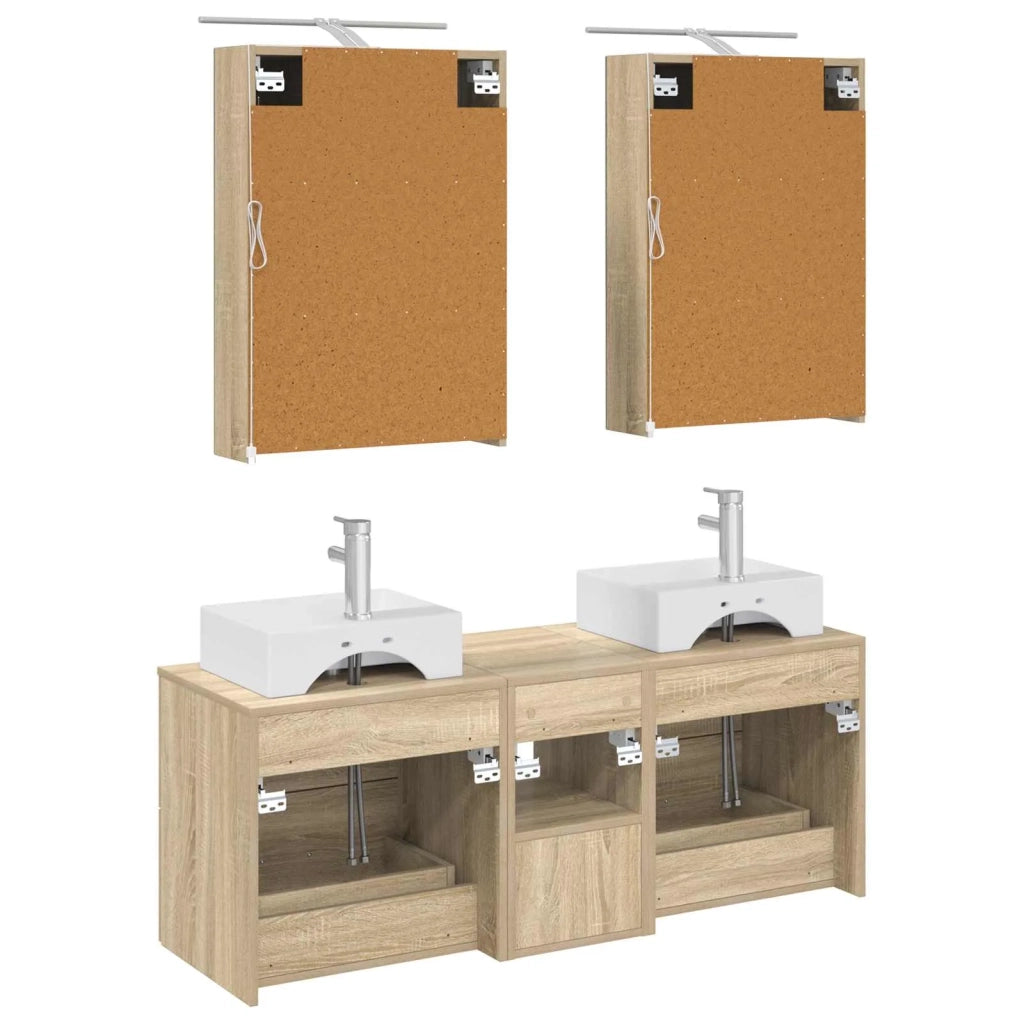 Set di mobili per il bagno 5 pcs Rovere Sonoma 3406793