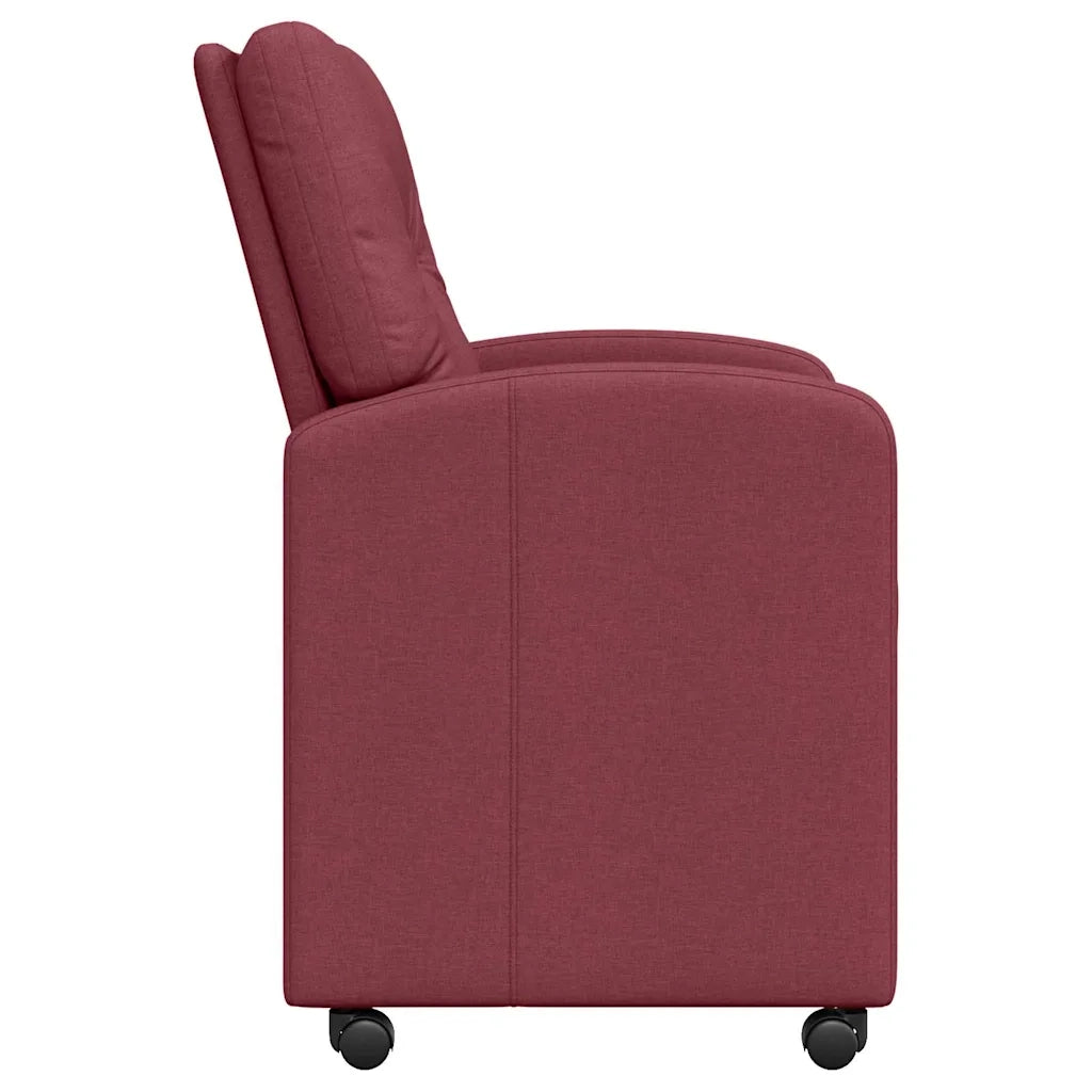 Sedie da Pranzo con Ruote 2 pcs Rosso vino 57 x 67 x 95 cm