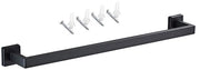 Asciugamani appesi con supporto in acciaio inossidabile 600 mm - Asciugamani appesi - Supporto per asciugamani a parete - Nero - Design moderno - Risparmio di spazio - Asciugamani appesi con supporto
