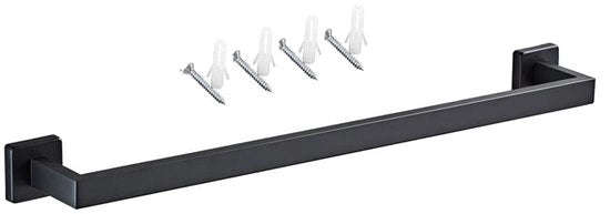 Asciugamani appesi con supporto in acciaio inossidabile 600 mm - Asciugamani appesi - Supporto per asciugamani a parete - Nero - Design moderno - Risparmio di spazio - Asciugamani appesi con supporto