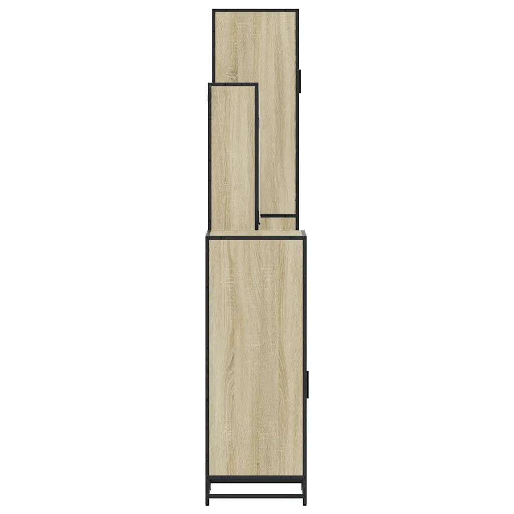 Set Mobili da Bagno 4 pz Rovere Sonoma in Legno Multistrato 3301196