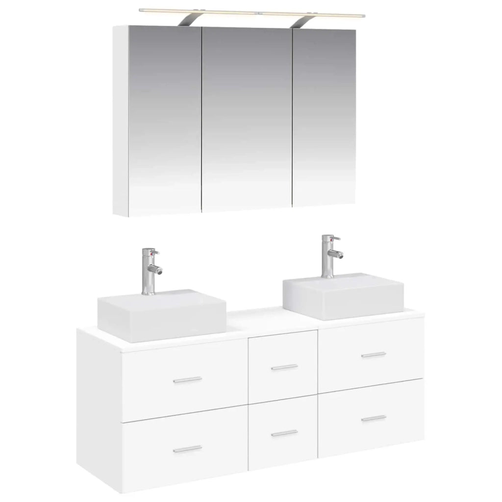 Set di mobili per il bagno 4 pcs Bianco 3406815