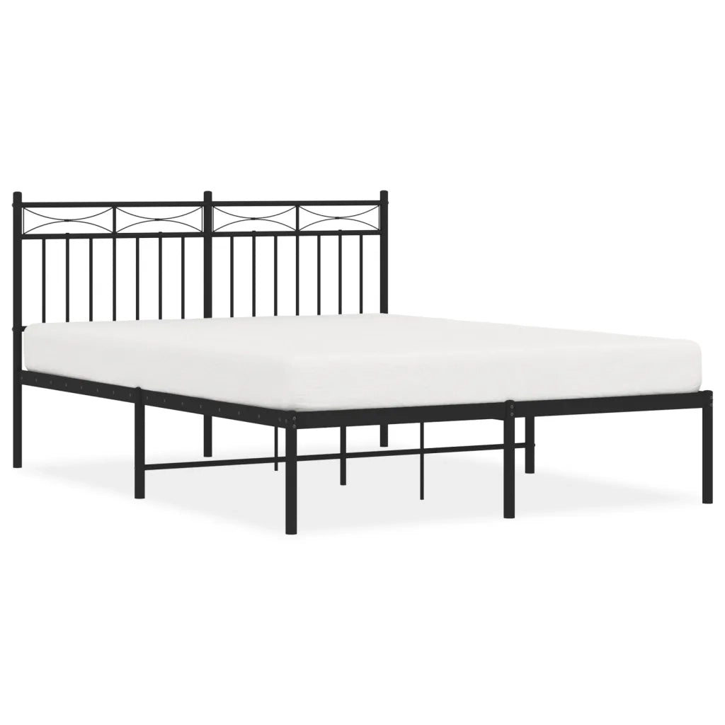Giroletto con Testiera in Metallo Nero 140x190 cm