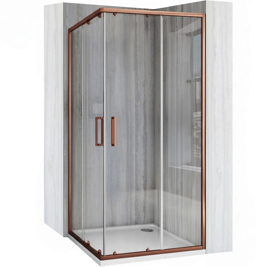 Cabina Doccia Rea City 80x80 Copperbrush con piatto doccia Savoy black