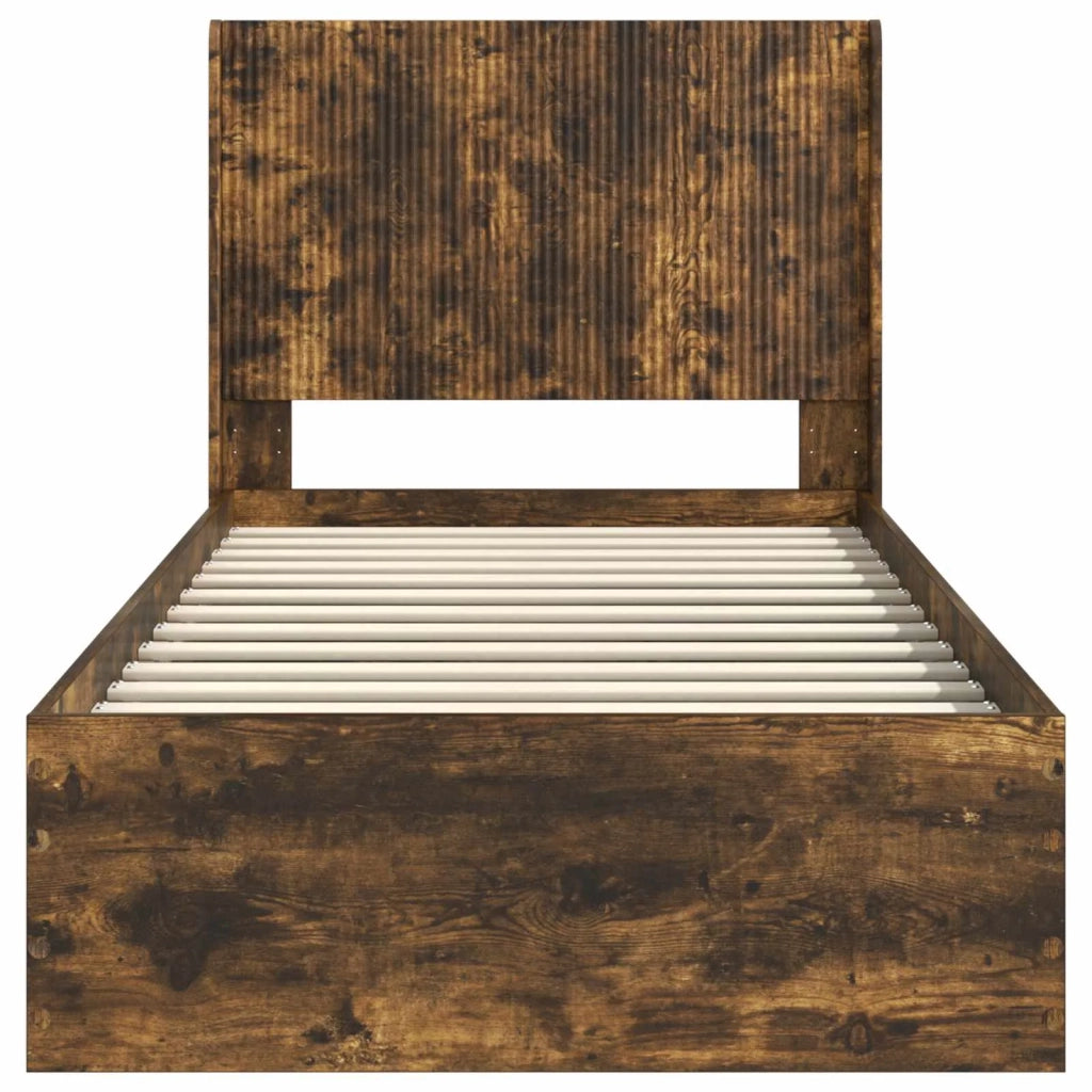 Struttura del letto con stoccaggio e testata Rovere Fumo 3414145