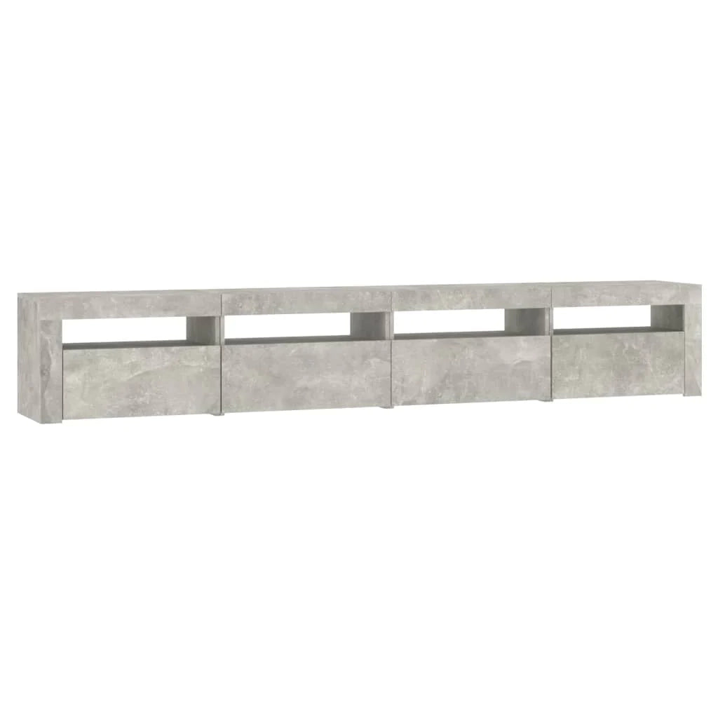 Mobile TV multimediale scaffale TV credenza mobile TV sala da pranzo soggiorno camera da letto con luci LED 240 x 35 x 40 cm grigio 02_0026565