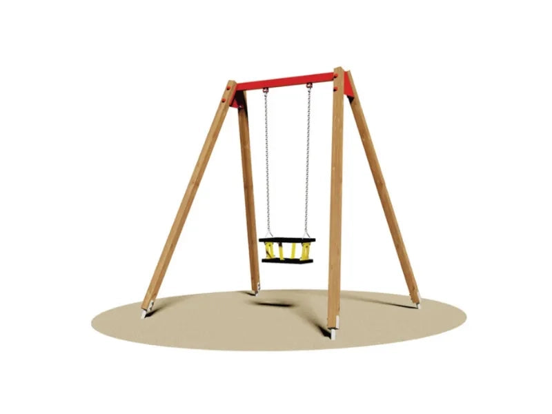 Altalena Kenya 857 Giochipark 1 posto struttura mista legno/acciaio h 230cm - Orsetto