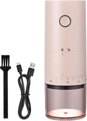 Elettrocafé con caricamento USB, disco di mungitura ceramica, grado di mungitura regolabile, silenzioso e portatile.