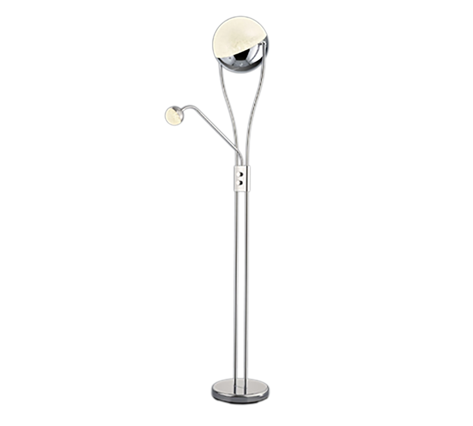 Piantana LED, metallo e acrilico, cromo ed effetto ghiaccio, H 180 cm, Chris