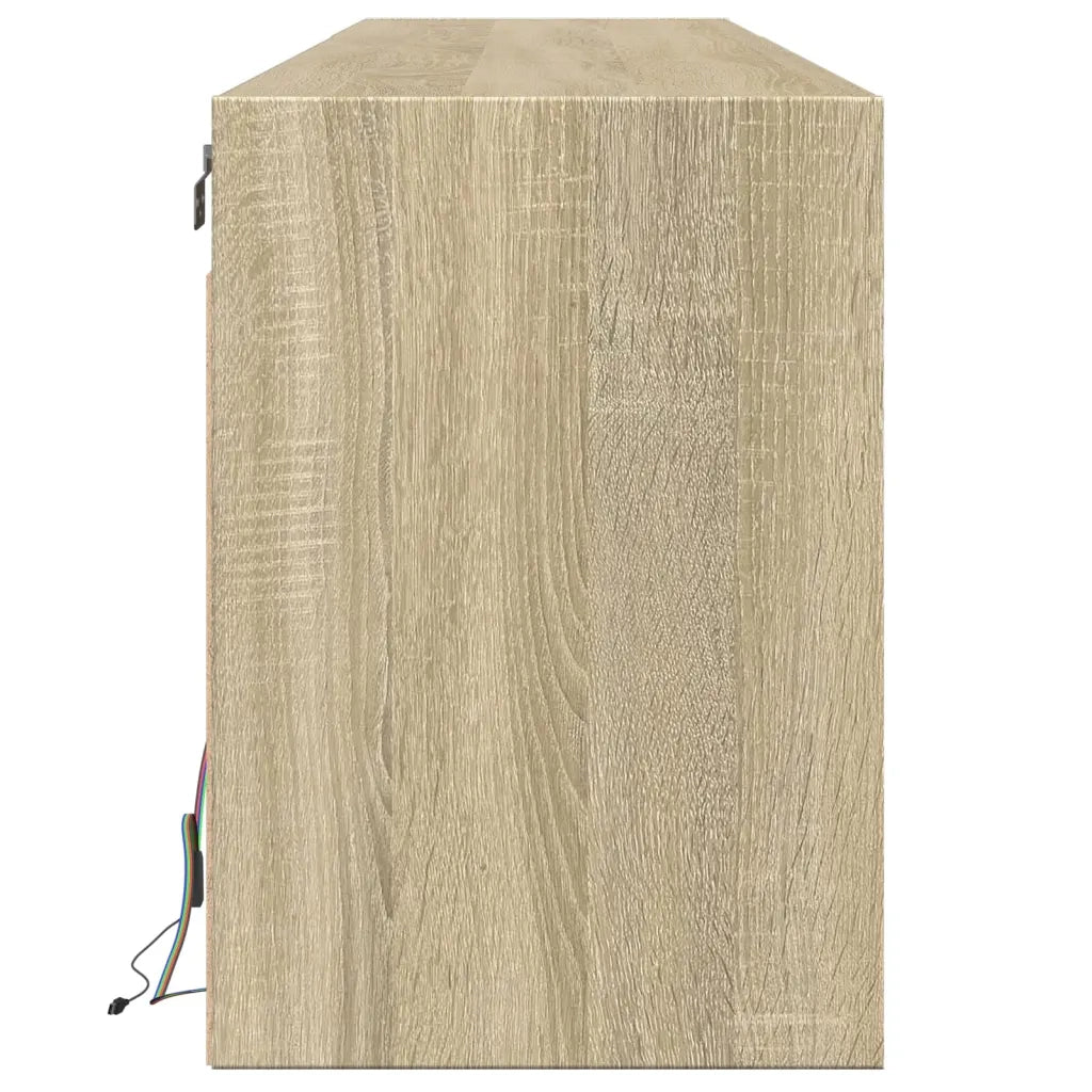 Mobile TV a Parete con LED Rovere Sonoma 180x31x45 cm 3307935