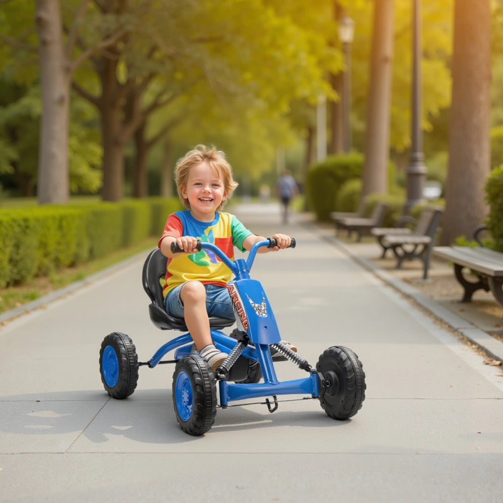 Go Kart per Bambini ¨C zephmum ¨C Acciaio Blu 30 kg 2-5 Anni