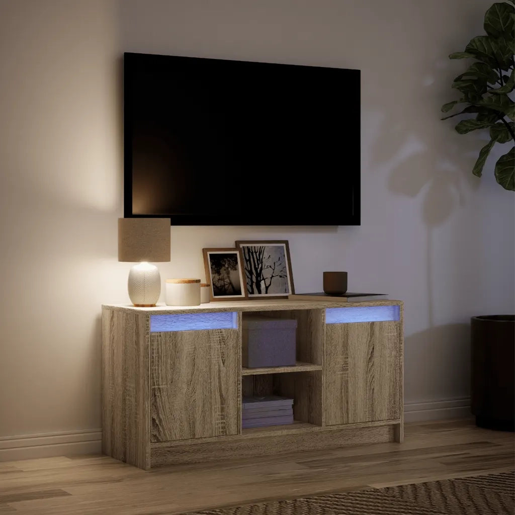 Mobile Porta TV con LED-Credenza per TV Rovere Sonoma 100x34x50cm in Truciolato 838052