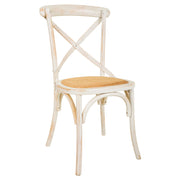 Sedia in legno e sedile in rattan 44x42x46/88h cm