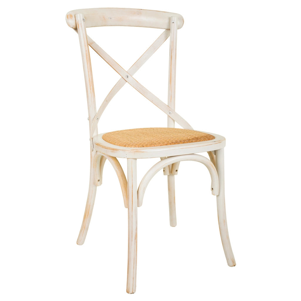 Sedia in legno e sedile in rattan 44x42x46/88h cm