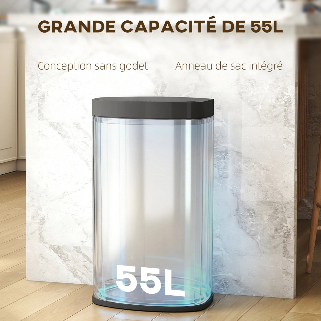 Bidone cucina 55L ¨C zephmum ¨C acciaio inossidabile 38x28,5x69cm