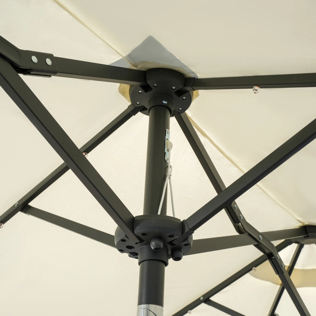 Ombrellone da giardino pieghevole con pannello solare e LED ¨C zephmum ¨C beige 292x150 cm